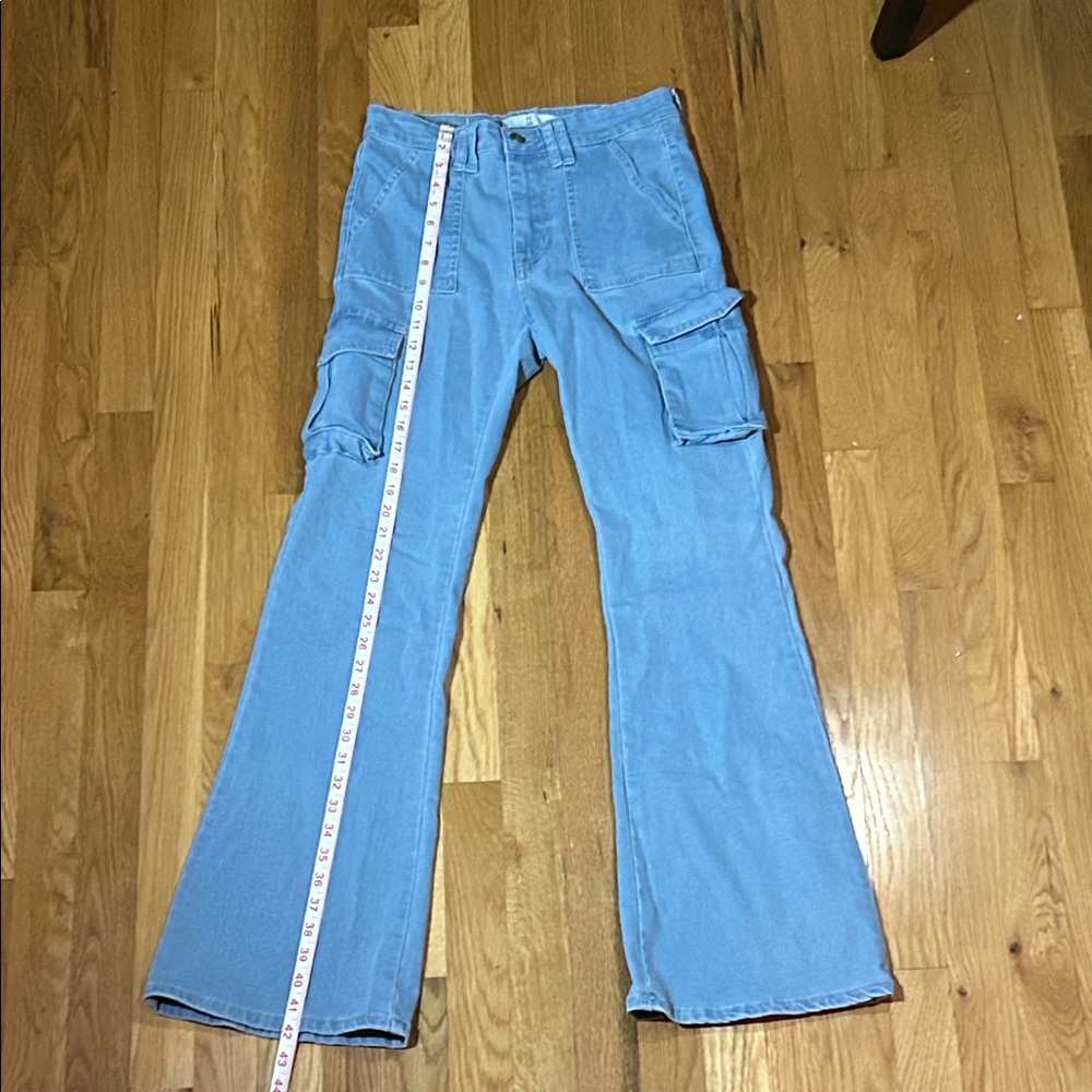 H&M Light Blue Flare Cargo Jeans
